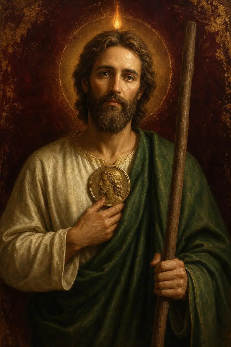 Imagem devocional de São Judas Tadeu, padroeiro das causas impossíveis